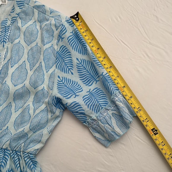 Debbie Katz Sana blue and white boho resort wear mini dress - Picture 10 of 15